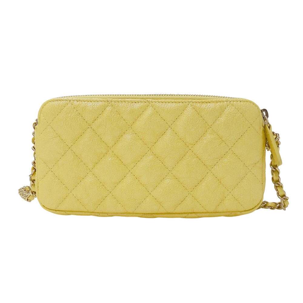 CHANEL Yellow Caviar Leather Wallet - Picture 2 of 12
